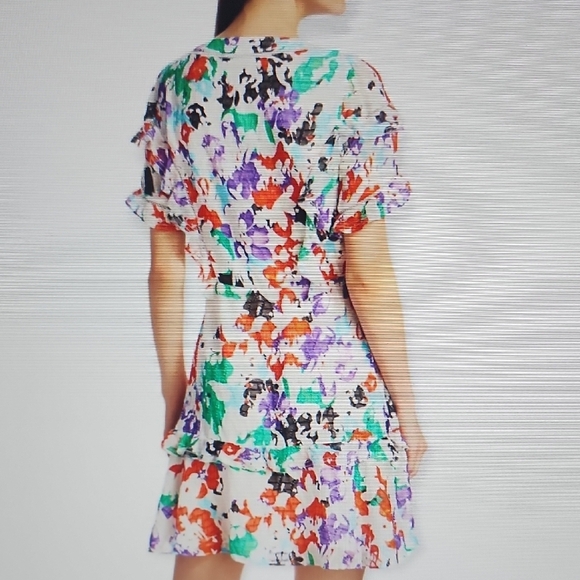 Tanya Taylor Rhett Silk Floral Mini Dress Size 8 - Picture 4 of 10